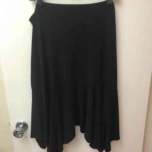 Black Ashley Stewart Asymmetrical Skirt